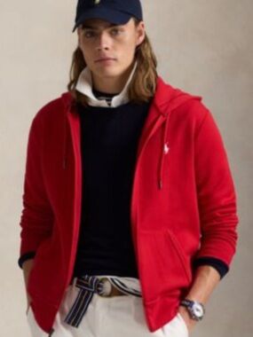 Polo Ralph Lauren Red Zip Hoodie XXL